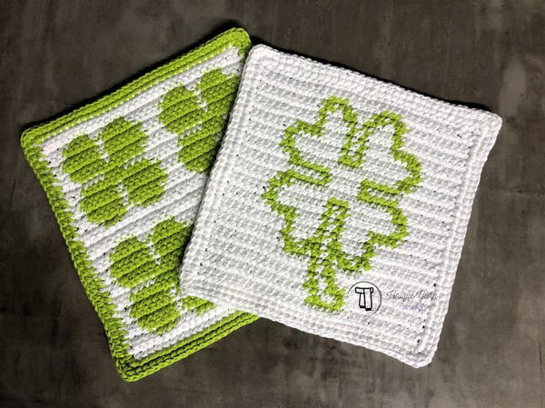 Four Leaf Clover Dishcloth 2 Four Leaf Clover Dishcloth #2