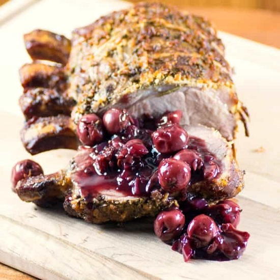 Smoked Pork Rib Roast With Cherry Sauce Smoked Pork Rib Roast With Cherry Sauce