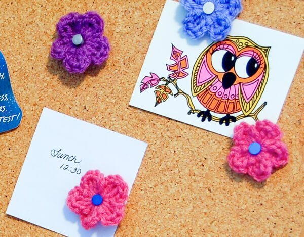Crochet Flower Push Pins Crochet Flower Push Pins