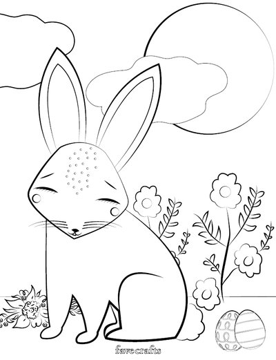 Free Printable Easter Bunny Coloring Page