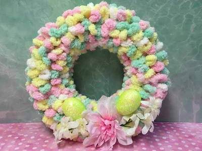 Easter Loop Yarn Wreath