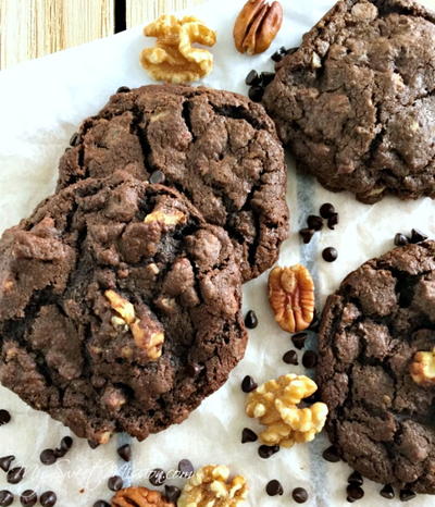 Double Nutty Brownie Cookies
