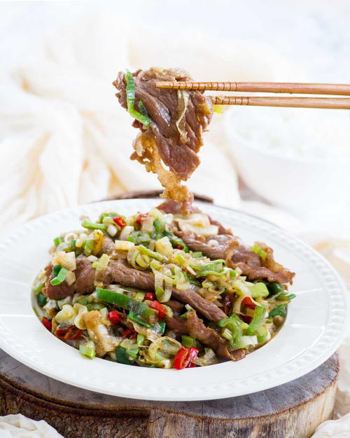 Beef with Japanese Bunching Onion Beef with Japanese Bunching Onion