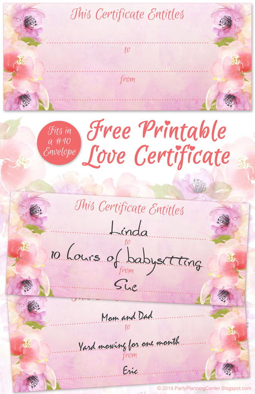 Printable Valentines Day Love Certificate Printable Valentine's Day Love Certificate