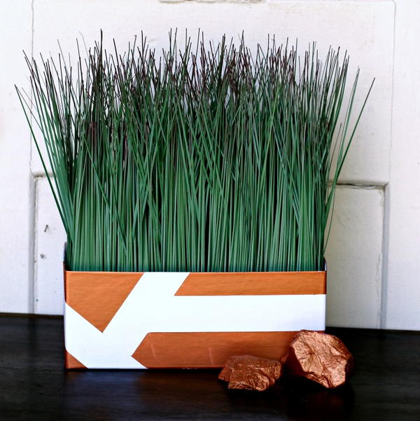 Graphic Painted Plant Container Graphic Painted Plant Container