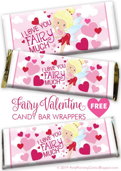Fairy Valentines Day Candy Wrapper Fairy Valentine's Day Candy Wrapper