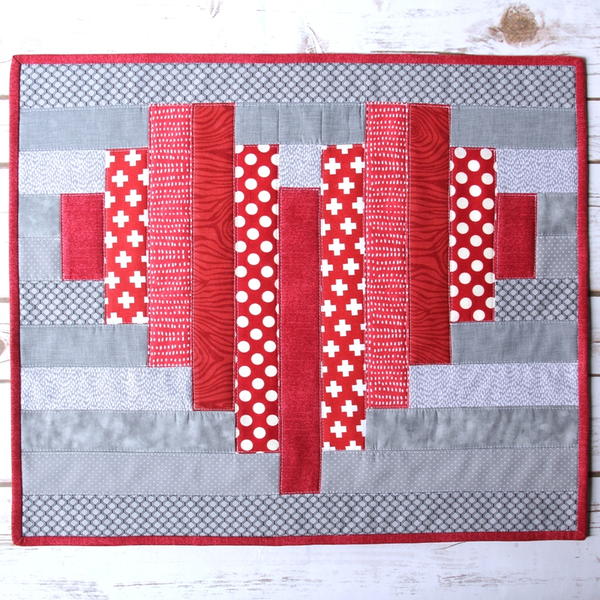 Striped Heart Mini Quilt Striped Heart Mini Quilt