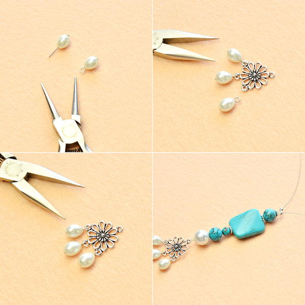 Beebeecraft Pearl Necklace Design How to Make a 2-Strand Pearl and Turquoise Beaded Necklace Beebeecraft Pearl Necklace Design How to Make a 2-Strand Pearl and Turquoise Beaded Necklace