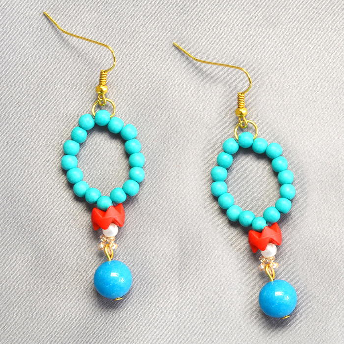 Learn from Beebeecraft How to Make Elegant Green Beaded Hoop Earrings with Turquoise Beads Learn from Beebeecraft How to Make Elegant Green Beaded Hoop Earrings with Turquoise Beads