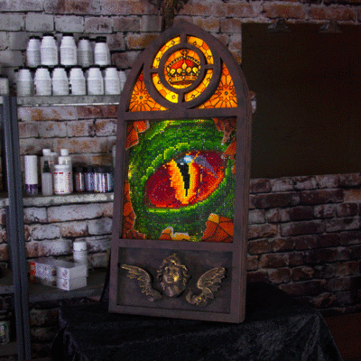 DIY: Dragon in the Window Featuring Diamond Art, Lights and "Stained Glass"