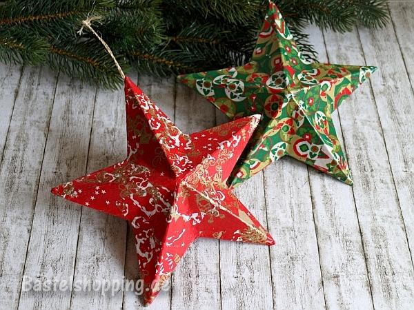 Decoupage Christmas Star Ornaments Decoupage Christmas Star Ornaments
