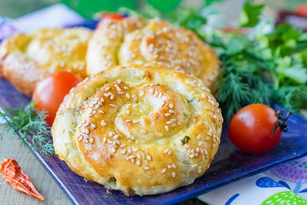 Sulguni Cheese and Greenery Puffs Sulguni Cheese and Greenery Puffs