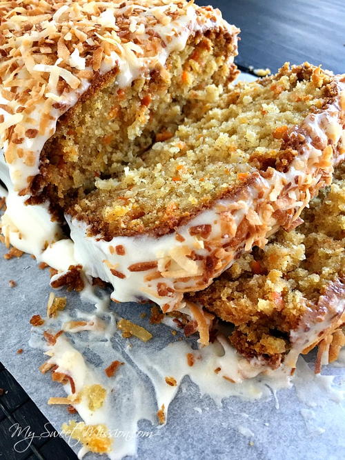 Frosted Coconut Carrot Bread Frosted Coconut Carrot Bread