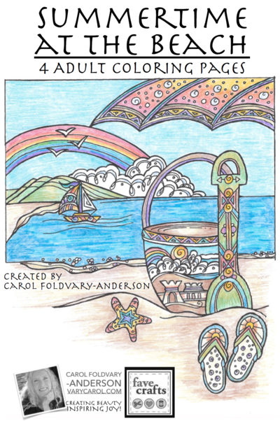 Summertime at the Beach: 4 Beach Coloring Pages for Adults