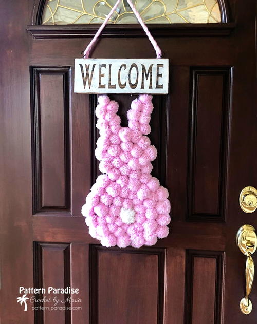 Pompom Bunny Welcome Sign Pompom Bunny Welcome Sign