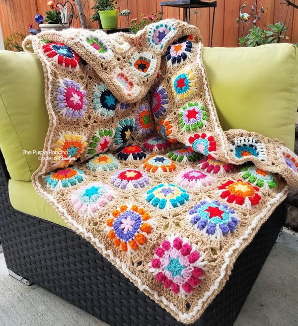 Flower Pop Granny Square Blanket Flower Pop Granny Square Blanket