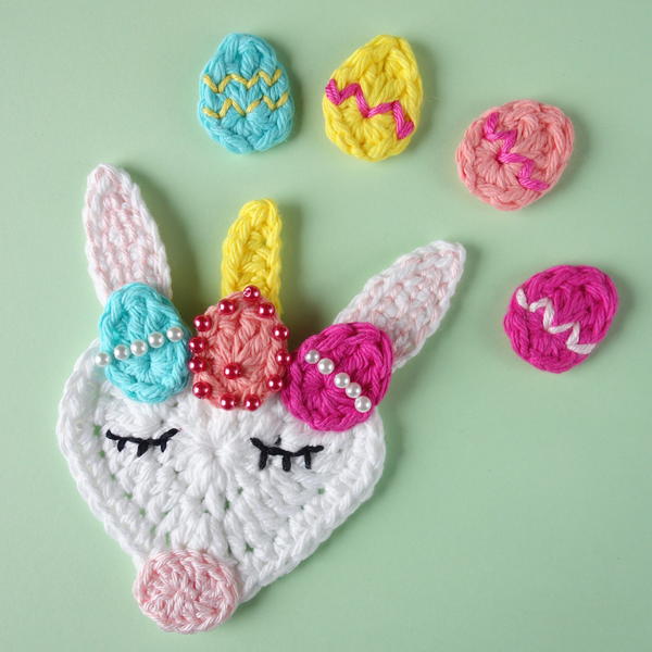 Crochet Easter Unicorn Applique Crochet Easter Unicorn Applique