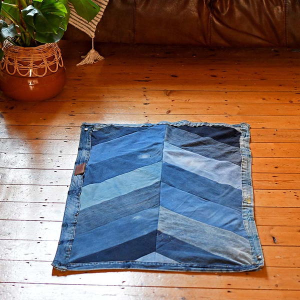 Upcycled Denim Chevron Rug Upcycled Denim Chevron Rug