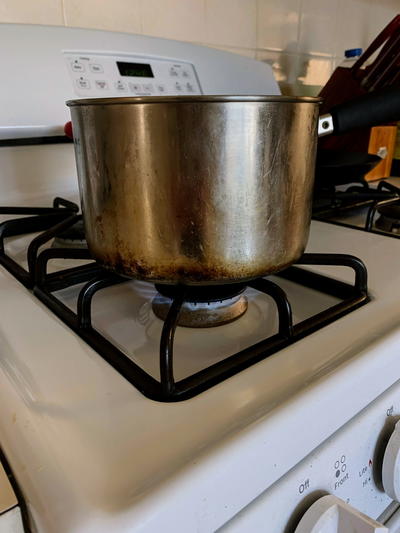 Pot on the stove Pot on the stove