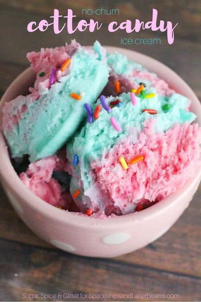 Cotton Candy No Churn Ice Cream