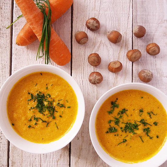 Five Minute Hazelnut and Carrot Soup Five Minute Hazelnut and Carrot Soup