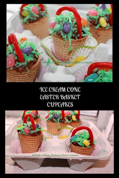 Ice Cream Cone Cupcake Easter Baskets