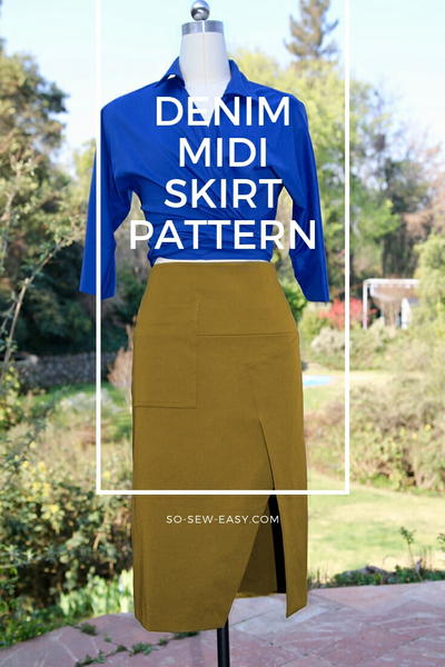 Denim Midi Skirt Pattern Denim Midi Skirt Pattern