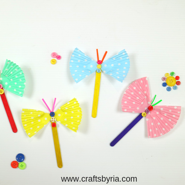 Fluttering Butterfly Craft from Cup Cake Liner Fluttering Butterfly Craft from Cup Cake Liner