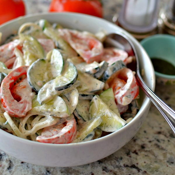 Creamy Cucumber Tomato Salad Creamy Cucumber Tomato Salad