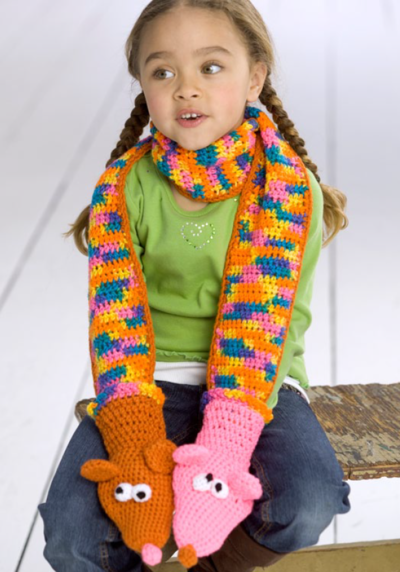 Scarf With Hand Puppets Scarf With Hand Puppets