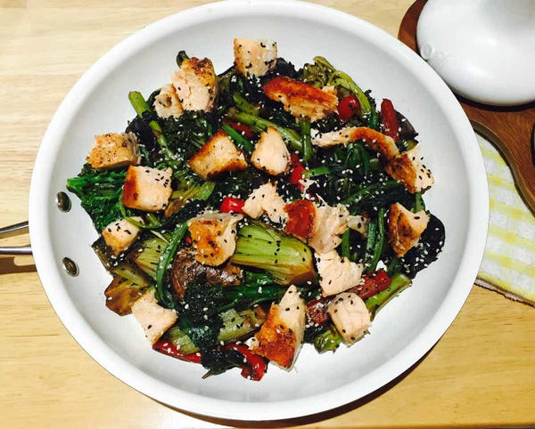 Tatsoi and Hoisin Salmon Stir-Fry Tatsoi and Hoisin Salmon Stir-Fry