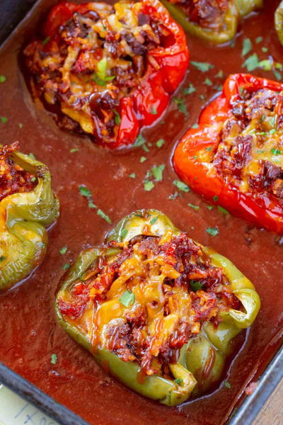 BBQ Beef Stuffed Peppers BBQ Beef Stuffed Peppers