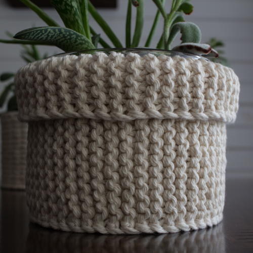Garter Stitch Plant Cozy Knitting Pattern Garter Stitch Plant Cozy Knitting Pattern