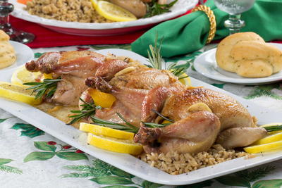 Lemon-Rosemary Roasted Cornish Hens