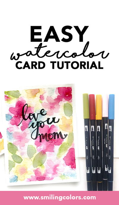 Easy Watercolor Card Easy Watercolor Card