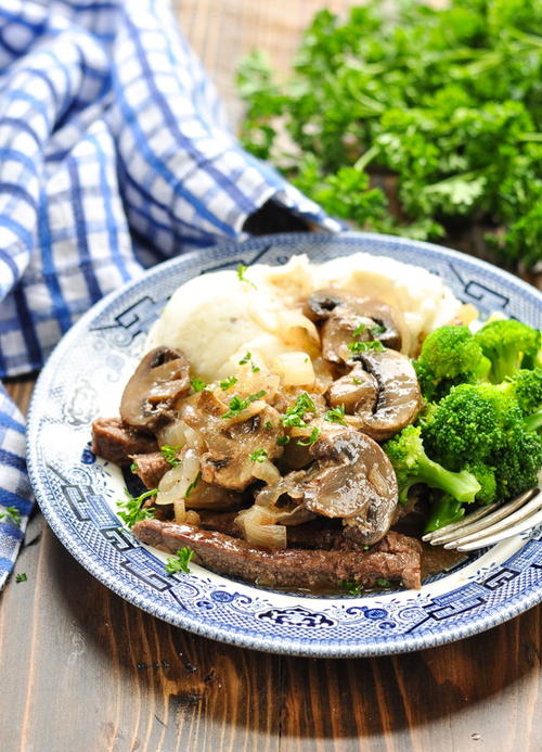 Dump-and-Bake Smothered Round Steak Dump-and-Bake Smothered Round Steak