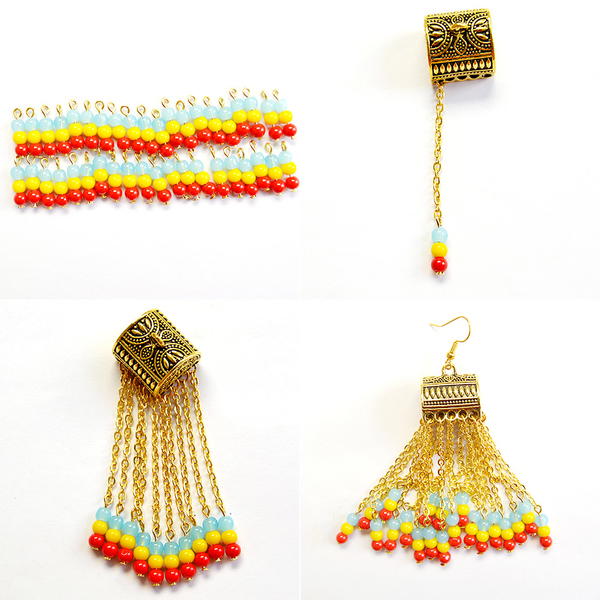Beebeecraft Original DIY - How to Make Beaded Chain Tassel Earrings Beebeecraft Original DIY - How to Make Beaded Chain Tassel Earrings