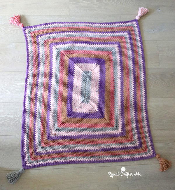 Easy Rectangular Crochet Blanket Pattern Easy Rectangular Crochet Blanket Pattern