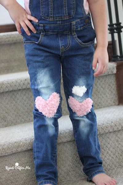 Kids Heart Shaped Crochet Jean Patches Kids Heart Shaped Crochet Jean Patches