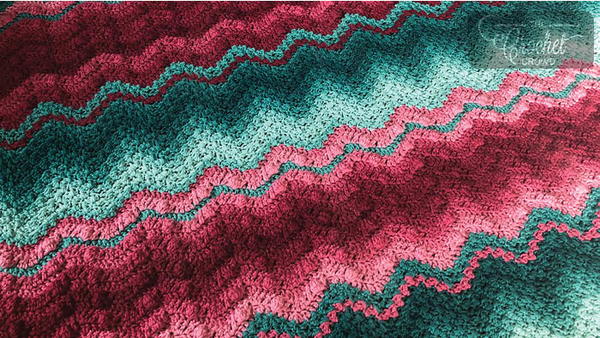 Two-Tone Wave Crochet Blanket Pattern Two-Tone Wave Crochet Blanket Pattern