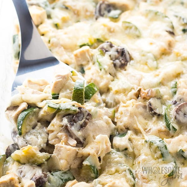 Low Carb Chicken Zucchini Casserole Recipe with Gruyere Cheese Sauce Low Carb Chicken Zucchini Casserole Recipe with Gruyere Cheese Sauce