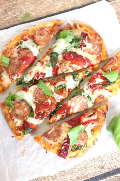 Sausage and Peppers Flatbread Sausage and Peppers Flatbread