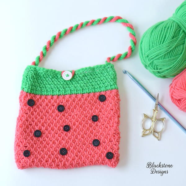 Tunisian Watermelon Bag Tunisian Watermelon Bag