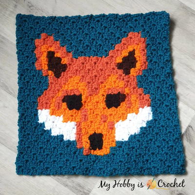 Lava Fox C2C Square - Wildlife Graphghan