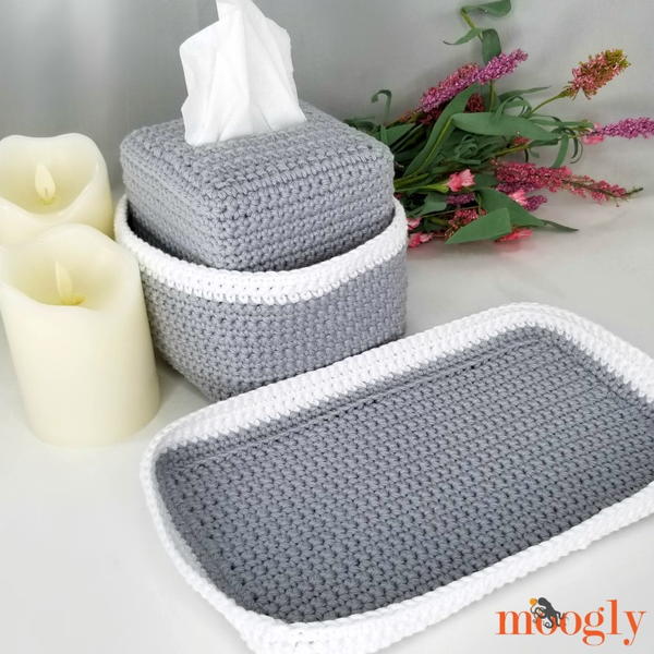 Pampering Vanity Set Tissue Box Organizer Tray