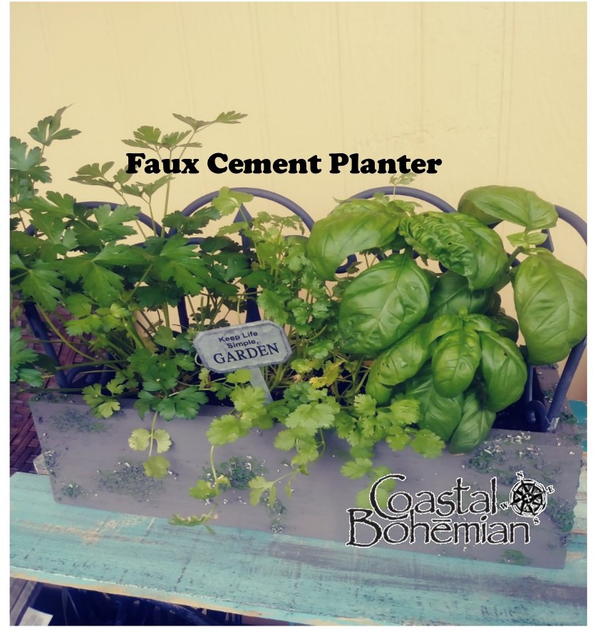 Upcycled Faux Cement Planter Upcycled Faux Cement Planter