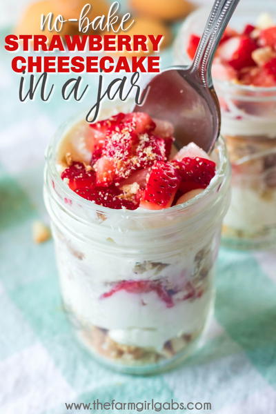 No-Bake Strawberry Cheesecake Jars No-Bake Strawberry Cheesecake Jars