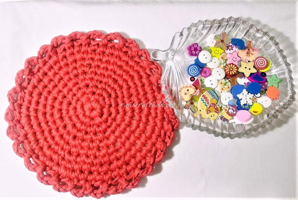 Tshirt Yarn Round Tablemat