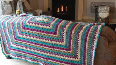 Large 5 Color Crochet Blanket Pattern