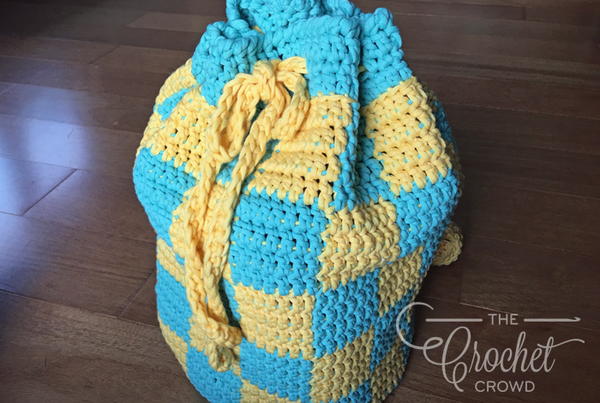 Drawstring Beach Bag Crochet Pattern Drawstring Beach Bag Crochet Pattern